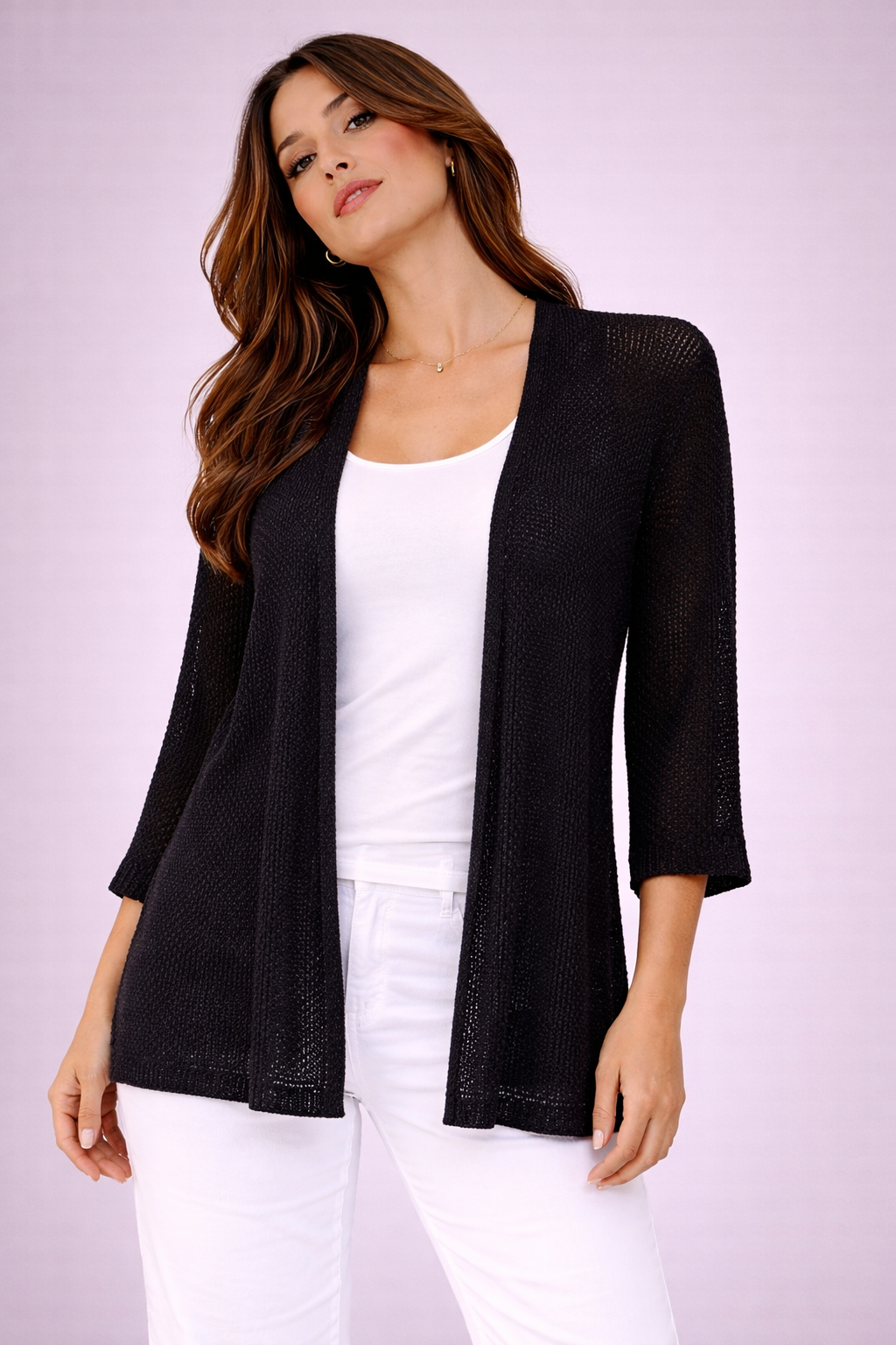 Cardigan donna leggero aperto