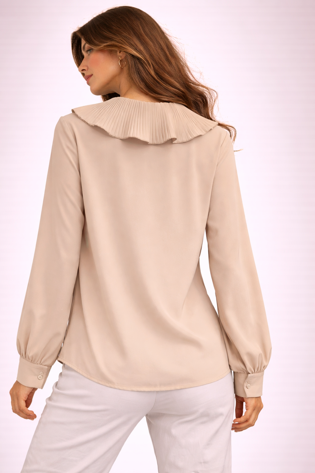 Camicia Donna Elegante con Rouches Plissettate