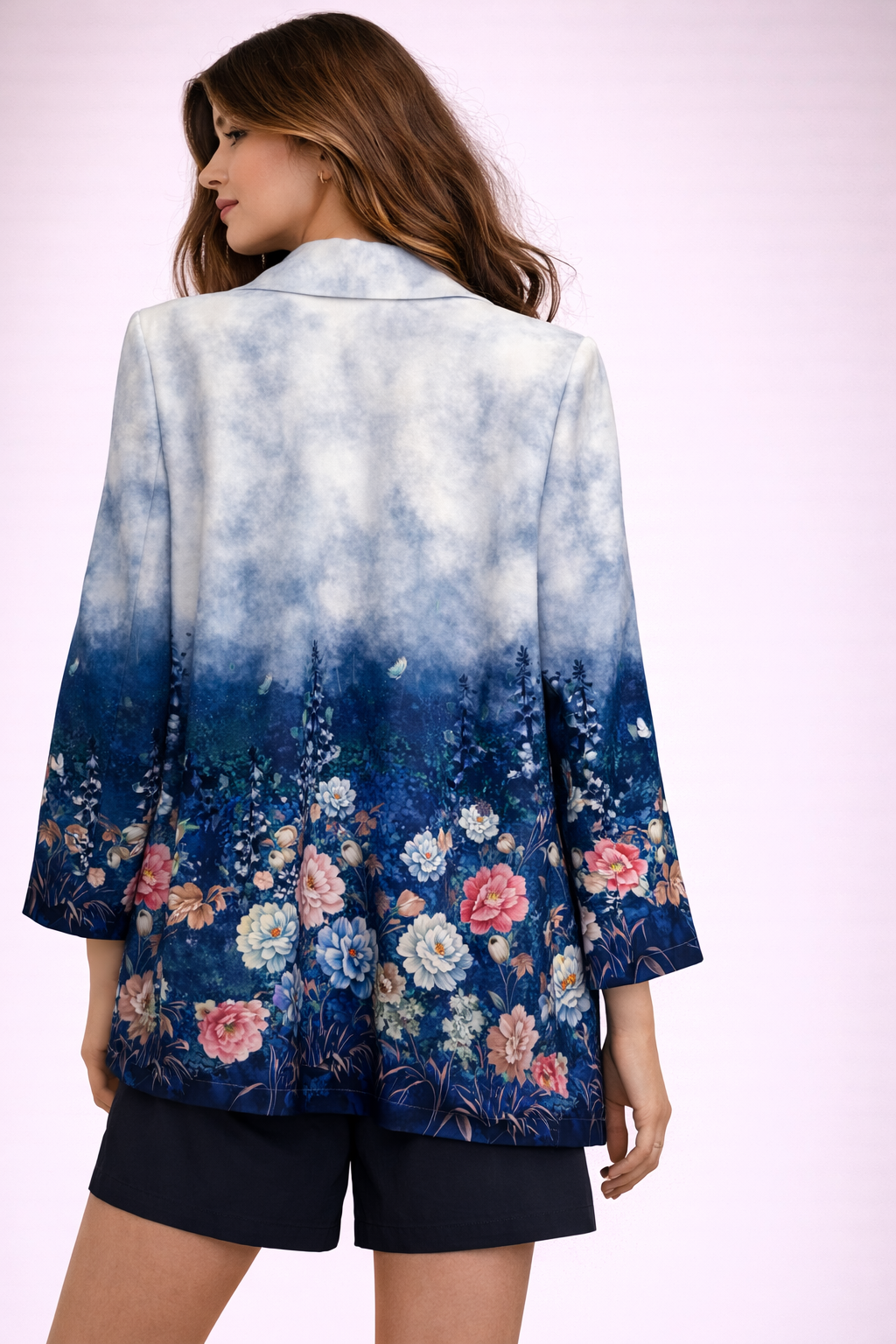 Blazer donna con stampa floreale