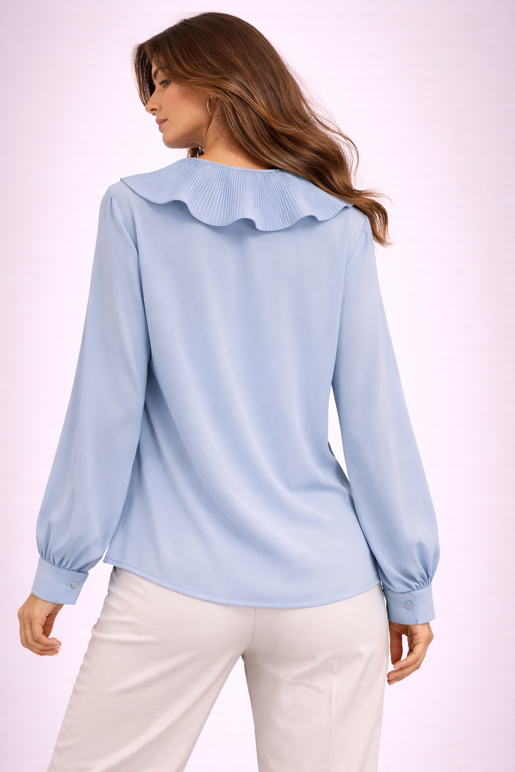 Camicia Donna Elegante con Rouches Plissettate