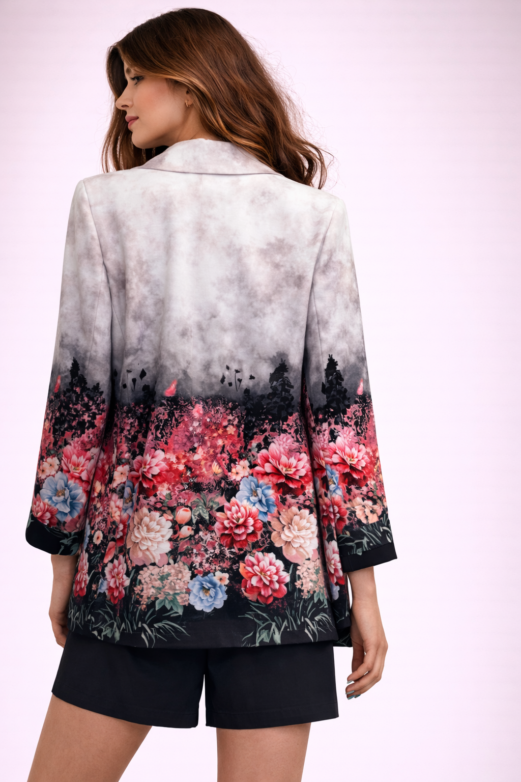 Blazer donna con stampa floreale