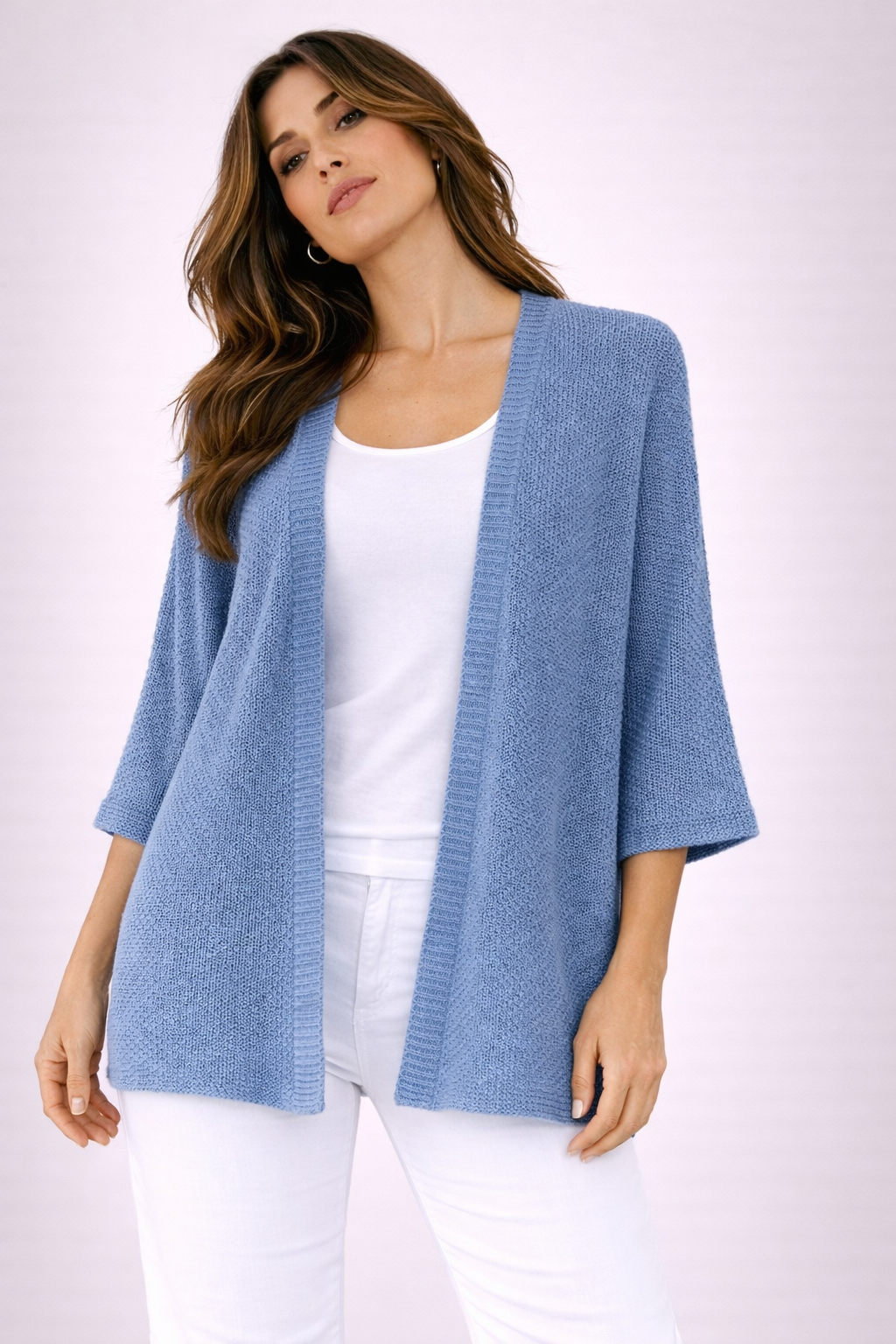 Cardigan donna leggero aperto