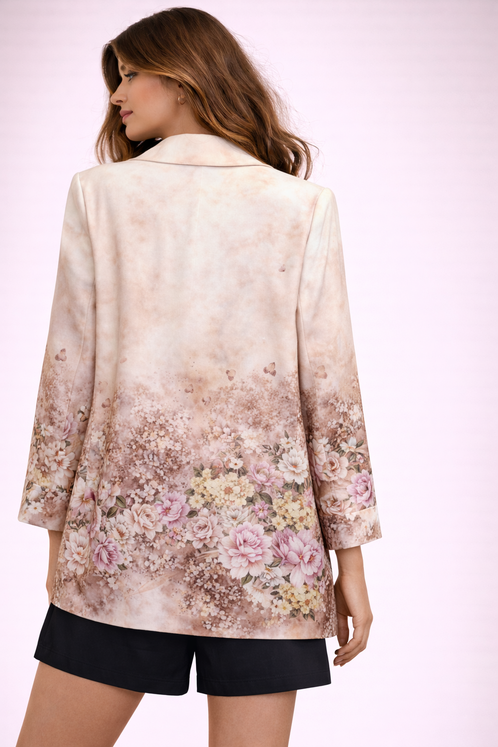 Blazer donna con stampa floreale