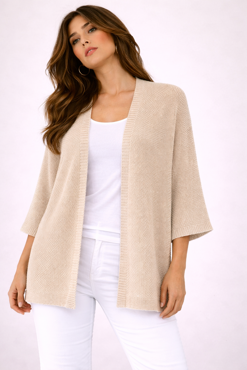 Cardigan donna leggero aperto