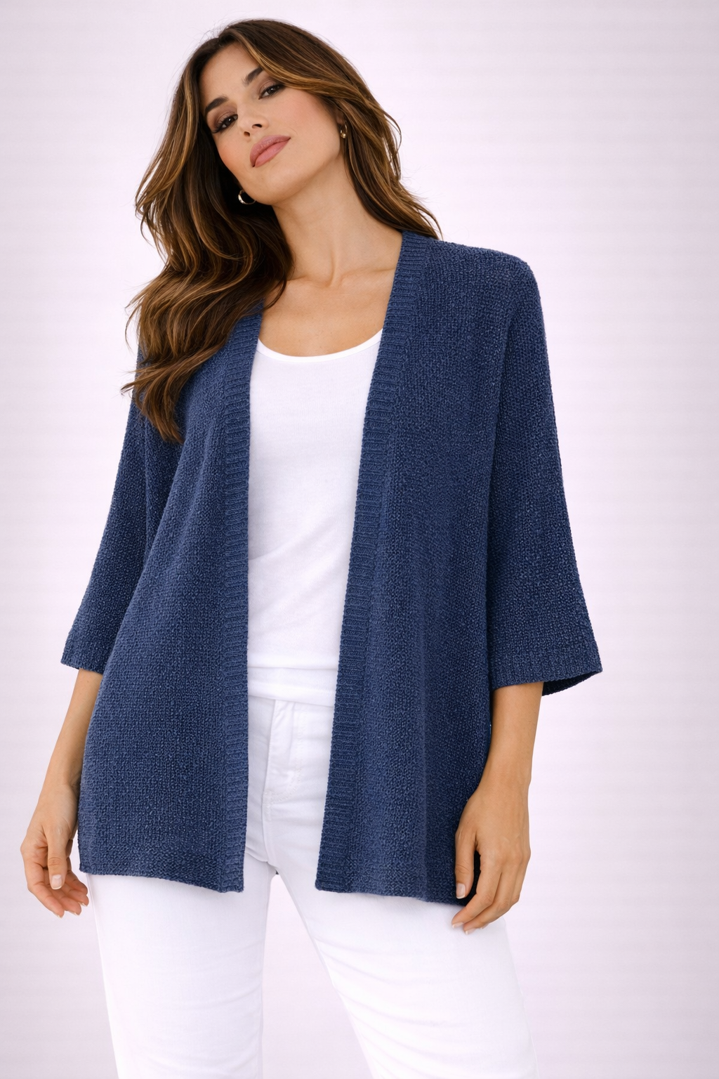 Cardigan donna leggero aperto